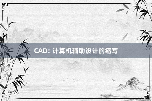 CAD: 计算机辅助设计的缩写